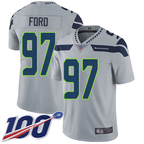 Seattle Seahawks Limited Grey Men Poona Ford Alternate Jersey NFL Football #97 100th Season Vapor Untouchable